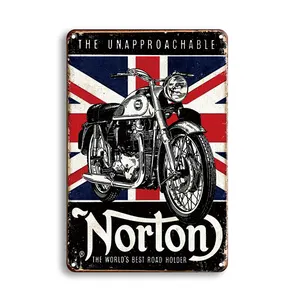 Retro Motorcycle Metal Tin Sign Poster Bar Club Background Adorn Plaque Western Restaurant Beverage Shop Wall Decor Plaques