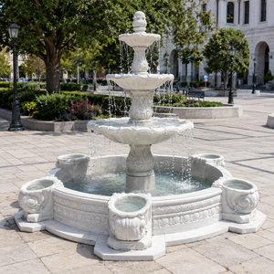 Fuente de Agua Decorativa de Mármol Blanco con Figuras Clásicas, Diseño Europeo Tallado a Mano, Modelo MLPQ-22 - Product Image 6