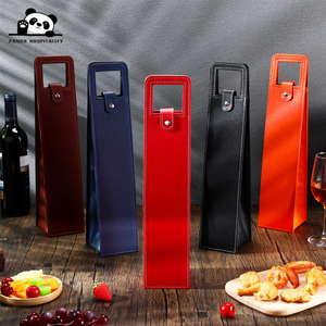 Leren wijn cadeauzakken Herbruikbare leren wijn draagtas voor één fles Champagne Bier beschermer cadeauzakken - Product Image 4