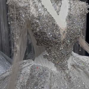 Vestido de Novia Wx358, Vestido de Boda de Lujo con Lentejuelas y Encaje, Cuello en V, Mangas Largas, Estilo Princesa Jancember - Product Image 3