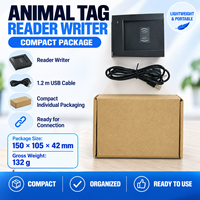 Lecteur-graveur d'animaux de compagnie de bureau 134,2 kHz FDX-B HDX EM4305 Scanner RFID pour lecture et écriture de puces vétérinaires