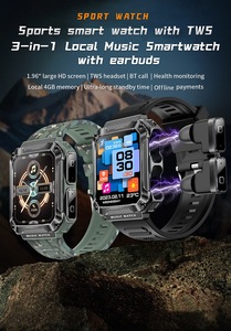 Reloj inteligente deportivo de seguimiento GPS con batería de espera ultralarga con TWS <span class=keywords><strong>3</strong></span> en <span class=keywords><strong>1</strong></span> música local 4GB almacenamiento de memoria Smartwatch con auriculares - Product Image 4