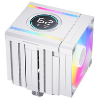 Refroidisseur de boîtier d'ordinateur SNOWMAN AX660 PRO-ARGB-WH, refroidisseur de processeur ARGB, affichage numérique, dissipateur thermique compatible Intel AMD pour processeur