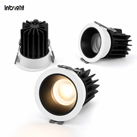 Spot LED encastré IP65 avec réflecteur en verre de sécurité, downlight LED COB interchangeable pour l'éclairage des salles de bain d'hôtel