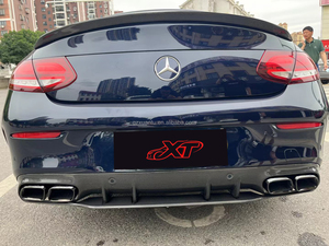 Lèvre de diffuseur de pare-chocs arrière en Fiber de carbone Style C63 C43 <span class=keywords><strong>AMG</strong></span> pour Mercedes Benz W205 coupé 2 portes Bodykit 15-21 - Product Image 4