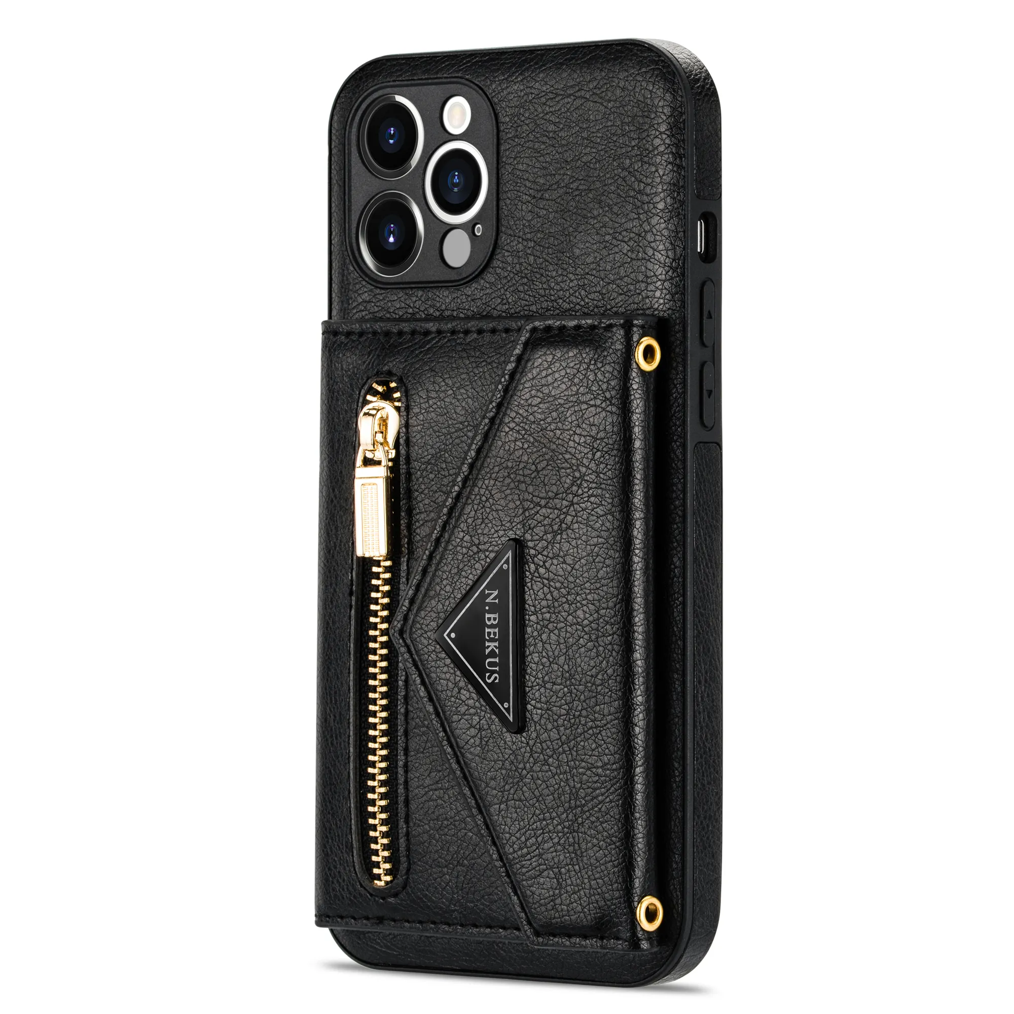 Lanière fermeture éclair portefeuille coque de téléphone pour Iphone15 14 13 12 Pro Max Mini Xs Xr 8 7 6 Plus Se 2020 cuir support porte-carte couverture