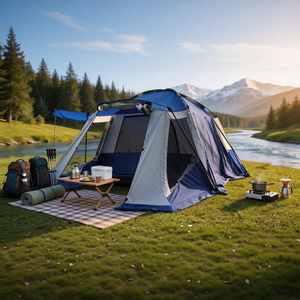 Large 6 Person Family Camping <b>Tent</b> <b>Waterproof</b> PU3000mm Outdoor <b>Tent</b> with Extended Canopy for Camping Hiking and Adventures - Product Image 2