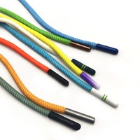 Cordons en polyester écologiques, réfléchissants, imperméables, avec logo imprimé sur mesure, embouts métalliques et cordon de serrage pour vêtements et chaussures