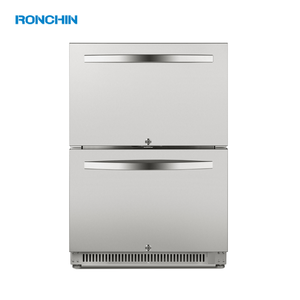 Taman Villa anti-sidik jari baja tahan karat rumah tangga taman bar luar ruangan dalam ruangan bawah ganda laci kulkas - Product Image 2