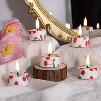 Décoration d'intérieur à télécommande Matti, bougie chauffe-plat 3D à flamme réelle, fonctionne sur piles, bougie LED sans flamme, bougie chauffe-plat LED cerise