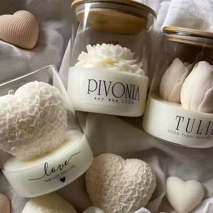 Eco-friendly <b>Soy</b> <b>Wax</b> Handmade Aromatherapy Scented Candle Custom Logo Option Luxury Glass Jar for Valentine's Day Diwali - Product Image 4