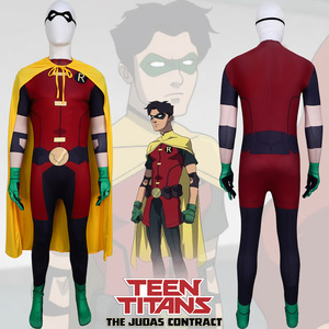 Disfraz de Robin de Teen Titans, traje completo con capa y máscara para juegos de rol de anime, traje de fiesta de Halloween - Product Image 1