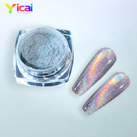 YICAI Poudre pour Nail Art Effet Œil de Chat 9D Magnétique Holographique Oxyde de Fer Laser Hypershift Pigment Licorne pour Revêtement
