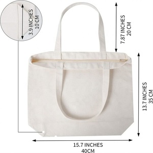 ถุงผ้าแคนวาสผ้าใบผ้าฝ้ายพิมพ์โลโก้ได้ตามต้องการถุงช้อปปิ้งแบบว่างเปล่าใช้ซ้ำได้เป็นมิตรกับสิ่งแวดล้อม - Product Image 2