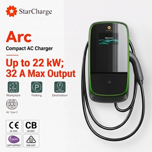 Nouvelle borne de recharge intelligente AC pour véhicules électriques Starcharge Arc Model 7kW, application de partage familial, télécommande, écran LCD 4,3 pouces, utilisation domestique - Product Image 1