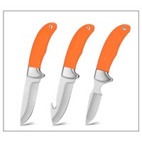 Ensemble de couteaux de chasse à lame fixe, manche en plastique camouflage, kit de préparation de gibier en plein air, processeur de gibier portable, service OEM