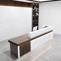 Comptoir de réception en bois de style moderne pour clinique, pharmacie, restaurant, salon de beauté