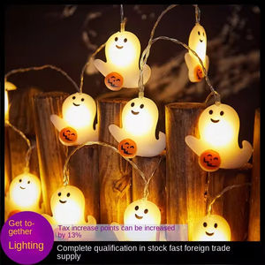 Guirlande lumineuse LED fantôme citrouille d'Halloween, blanc chaud, IP44, intensité réglable, nouvelle, pour intérieur, festivals, bars, décorations d'Halloween - Product Image 2