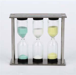 Temporizador de té 3-4-5 minutos, marco de metal Reloj de arena de acero inoxidable Temporizador Reloj de arena de cristal de hora de color Decoración de temporizador de arena pequeña - Product Image 3