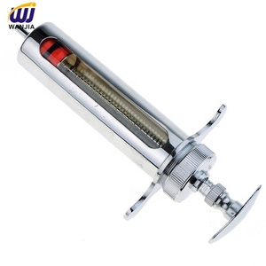 Wanjia 20ml <span class=keywords><strong>luer</strong></span> khóa kim loại ống tiêm với tiêm Chủng Phun gia cố kim ghế cho cừu bò gia súc dê lợn chăn nuôi - Product Image 3
