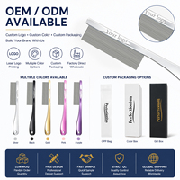 Peigne anti-puces moderne pour petits chiens et chats avec manche en aluminium, à dents fines, outil de toilettage pour nettoyer les taches de larmes des animaux, utilisation quotidienne