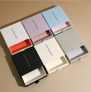 Boîte à bijoux en carton personnalisée de haute garde avec tiroir pour l'emballage et le stockage de bijoux, y compris le sac - Product Image 2