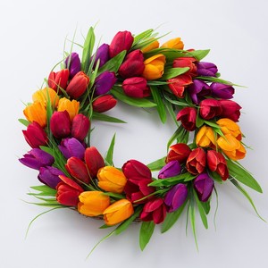 Guirnalda <span class=keywords><strong>de</strong></span> Tulipanes Artificiales Hecha a Mano, Colorida, para Puerta Principal, Bodas, Decoración <span class=keywords><strong>de</strong></span> Pared para el Festival <span class=keywords><strong>de</strong></span> Primavera - Product Image 2