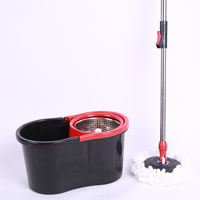 Serpillère magique à quatre roues pour la maison, rotation à 360 degrés, avec manche extensible en acier inoxydable et panier en plastique