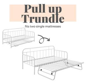 <span class=keywords><strong>Lit</strong></span> de jour moderne en métal blanc, taille simple, avec <span class=keywords><strong>lit</strong></span> <span class=keywords><strong>gigogne</strong></span> escamotable, cadre de canapé-<span class=keywords><strong>lit</strong></span> pour salon, hôtel, appartement ou ferme - Product Image 4