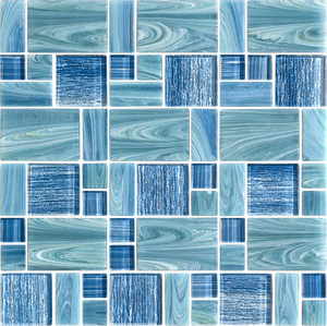 Ucuz kare mavi açık hava yüzme havuzu mozaik fayans cam havuz karosu - Product Image 5