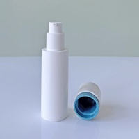 Bouteilles d'emballage cosmétique pour soins de la peau, lotion, sérum, tonique, pompe sans air, cylindrique droite, en PP blanc, 60/80/100 ml