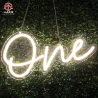 Enseigne lumineuse LED personnalisée en néon, numéro un, pour la décoration murale de la maison ou des fêtes