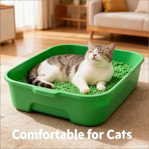 Bac à litière pour chat en tofu avec charbon actif, bois, amidon de maïs, jetable, sans blocage des toilettes - Product Image 1