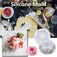 Moule en silicone en forme de guirlande de fleurs pour gâteau en mousseline, moule à mousse pour dessert français DIY, ustensile de cuisson résistant au four, Chine