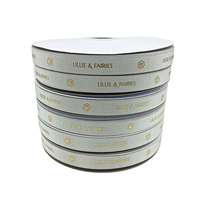 Ruban personnalisé en gros-grain avec logo imprimé, logo personnalisé, faible MOQ, personnalisé, imprimé en relief avec feuille d'or 3D