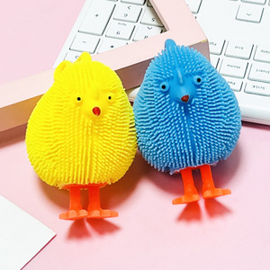 Jouet anti-stress lumineux en TPR souple en forme de poussin, balle rebondissante clignotante pour enfants, cadeaux - Product Image 4
