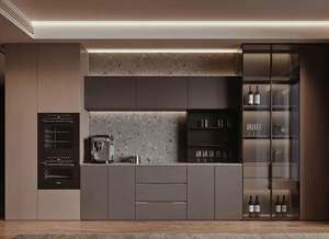 Ensembles de meubles de salle à manger en bois modernes, éclairage LED, armoires de rangement pour salle à manger - Product Image 2