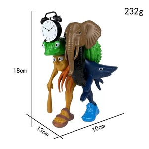 Nueva figura clásica americana de PVC, modelo de adorno, figura de palo, zapatos con tiburón, pies de <span class=keywords><strong>mono</strong></span> de plátano congelado, tema de montañas y mares - Product Image 6