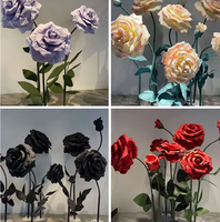 Bouquet de fleurs artificielles en papier de roses, grand format, prêt à l'emploi, style arrangement de scène, décorations pour la maison, mariage