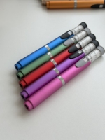 Stylo applicateur doseur réutilisable Zl 60UI V2, corps en verre et métal, capuchon en bambou épais, personnalisation OEM disponible