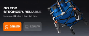 Portable folding <b>cart</b> heavy-duty utility ATV grocery <b>cart</b> adjustable handling <b>garden</b> - Product Image 5