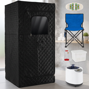 Extra Large Tool-Free Setup Black <b>Home</b> <b>Sauna</b> Tent Foldable Chair 360-Degree All-Round Steam 220lbs Capacity Model D0100X3W86P - Product Image 3