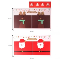 Santa Elk Shape Cute Cartoon Color Lollipop Card PVC Embalaje Serigrafía Impermeable para Chocolate Traje Decoraciones Stock