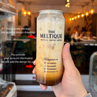 Boîtes en plastique transparentes BSBH de 500 ml pour boissons gazeuses, café glacé, bière froide, bouteille en plastique PET