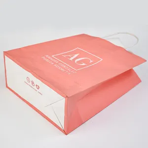 맞춤형 럭셔리 크래프트 종이 가방 보석 쇼핑 포장 종이 가방 로고가있는 선물 손잡이 종이 가방