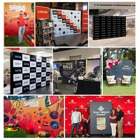 Support d'affichage pop-up professionnel en aluminium portable avec bord en silicone et tissu SEG pour salon professionnel