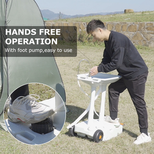 HOMFUL-soporte portátil para lavado de manos, estación de lavado de manos para <span class=keywords><strong>Camping</strong></span>, bomba de pie de HDPE, tanque de agua - Product Image 6