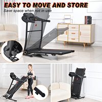 Tapis roulant pliable électrique Peak avec inclinaison manuelle à 3 niveaux, moteur 1,5-2,0 CV, écran LED, installation facile pour usage domestique