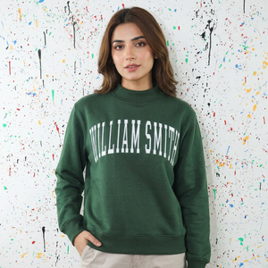 Sweat-shirt à col montant WILLIAM SMIT 100% coton avec broderie appliquée, col large, vêtements de sororité, Finer Threads - Product Image 1