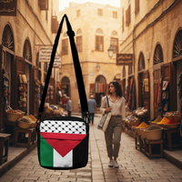 Sac bandoulière Keffiyeh en polyester avec motif drapeau palestinien traditionnel pour enfants palestiniens